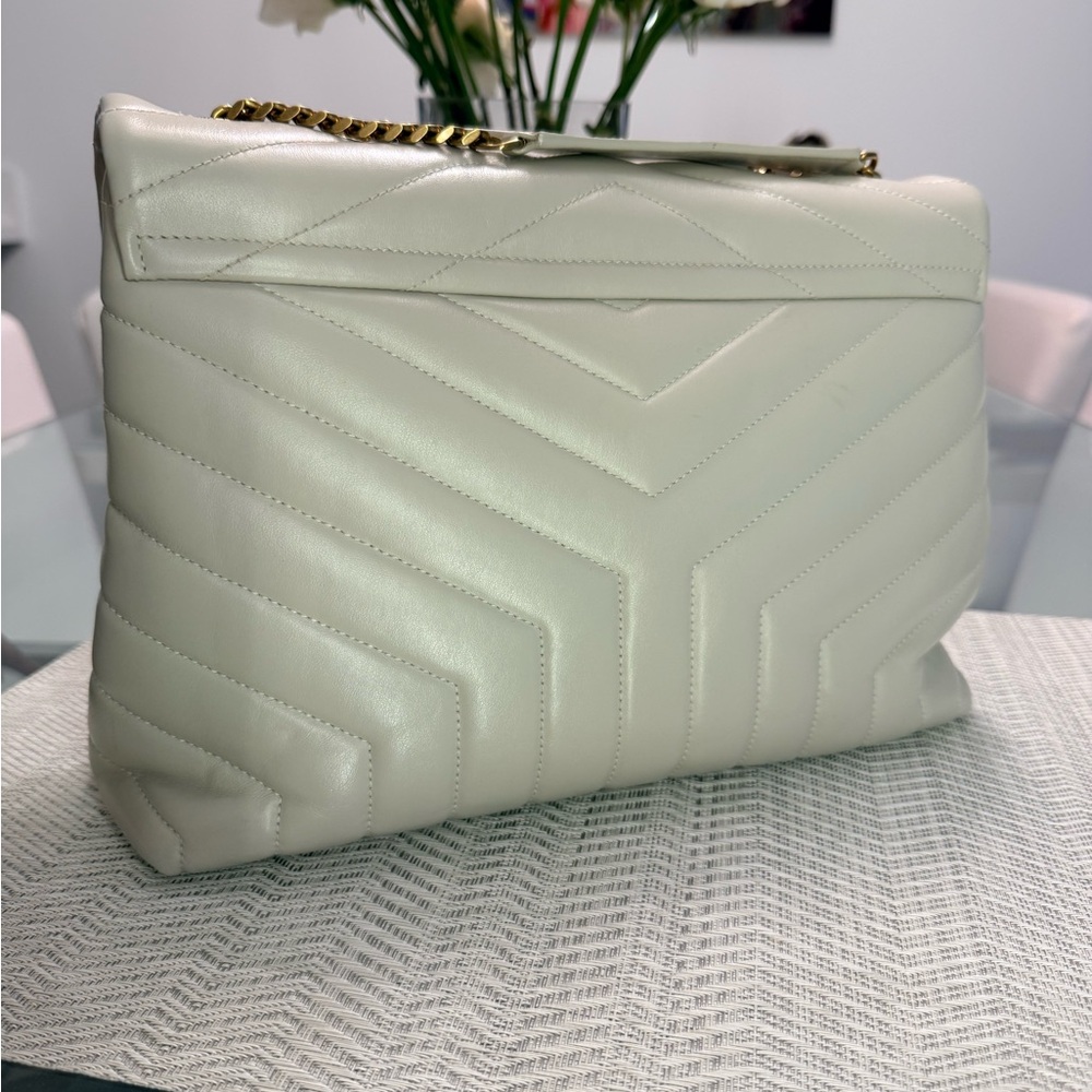 Yves Saint Laurent Ivory Quilted Shoulder Bag - Picture 3 of 6